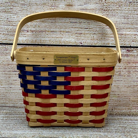 Longaberger Village 20th Century Basket 1st Edition 1997 Patriotic Americana - Picture 1 of 11